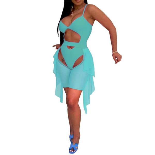 

women's swimwear summer women two-piece swimsuit bathing suit solid color deep v-neck sleeveless and shorts ladies bikinis sets, White;black