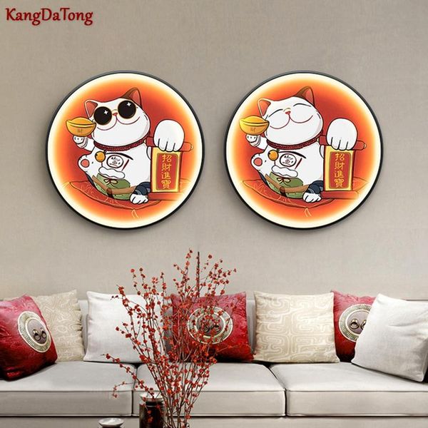 

wall lamps light luxury entry porch led lamp decoration living room round lucky cat hanging cartoon creative dining mural