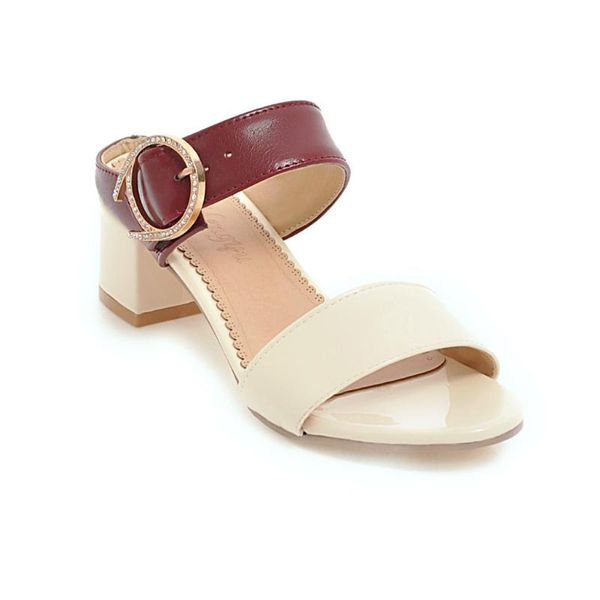 

years summer comfortable thick heel with open toe size code 31-48 round head sandals tide 18613, Black