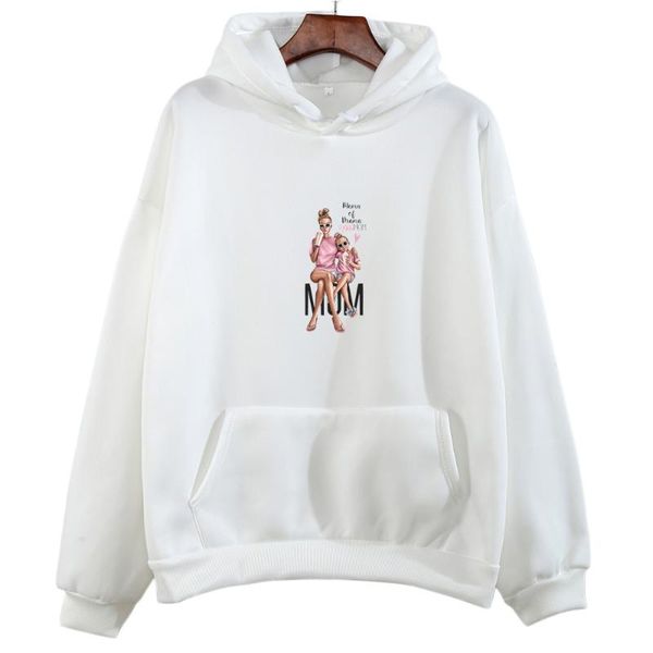 

arrival 2021 women's sweatshirt korean fashion harajuku kawaii woman hoodies white super mom female casual clothes & sweatshirts, Black