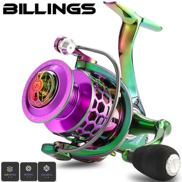 

baitcasting reels billings 2021 1000-6000 no gaps 15kg max drag 5.2:1 spinning all metal rocker fishing reel carp color force