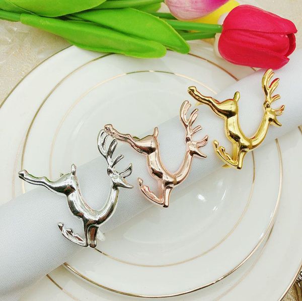 

napkin rings embed 3pcs/lot christmas deer dinner buckle el wedding party decoration accessory for restaurant