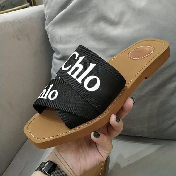 

shoes woman2021 spring and autumn fashion women's flip flops beach outdoor leather rhinestone sandals flat slippers, Black