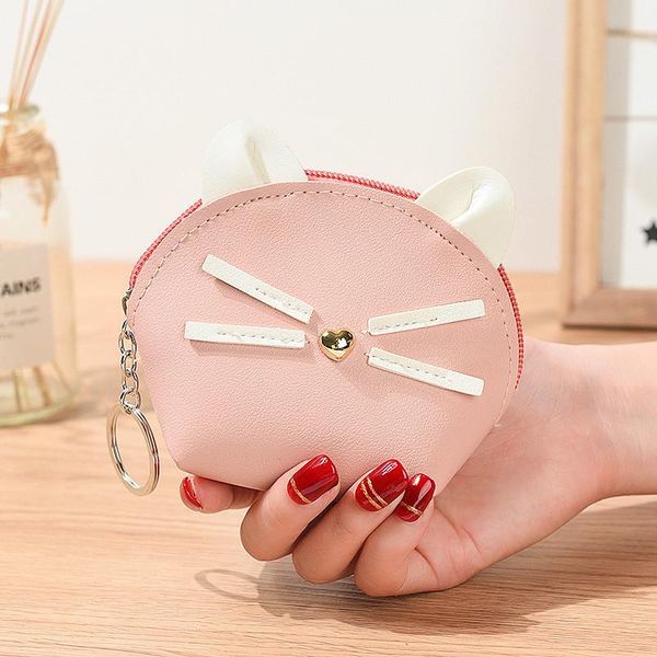 

coin purses cartoon cute bag purse pu leather mini wallet girl sweet small money card business holder, Red;black