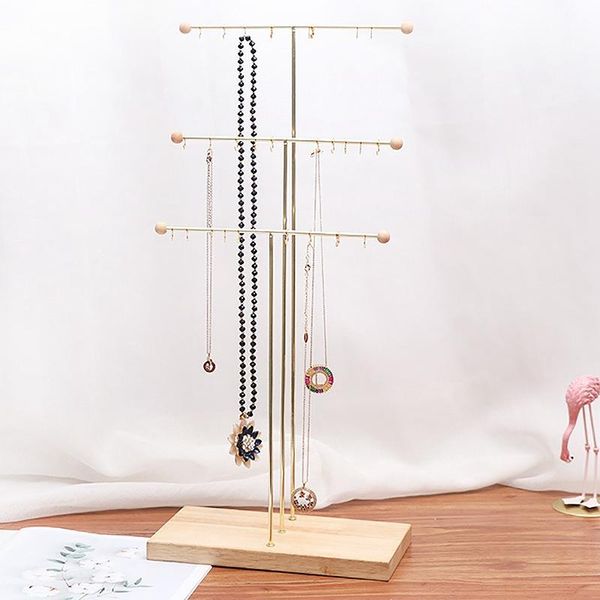 

jewelry pouches, bags metal 3 tier tablebracelet necklace organizer display tree holder, Pink;blue