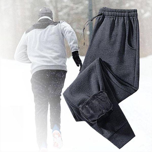 

plus size m 8xl thicken women pants sweatpants winter plush liner heavy weight warm trousers male ankle tied casual sports, Black