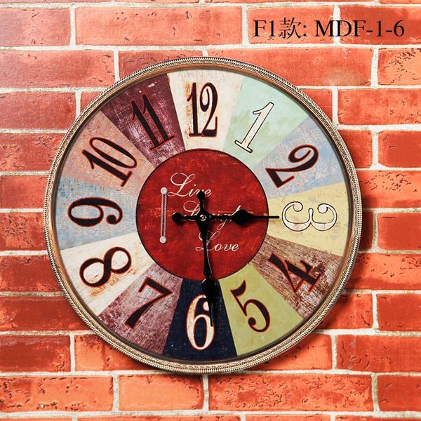 

wall clocks retro art clock creative novelty living room round kitchen relol para casa modern design home decor dd60wc