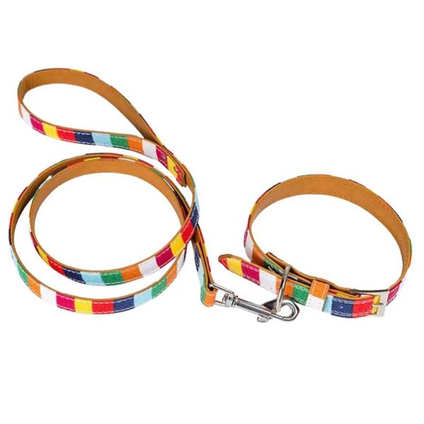 

cat collars & leads 1 set colorful walk collar creative breathbale pulling rope durable lead strapes for pet dog puppy (xxs collar+s
