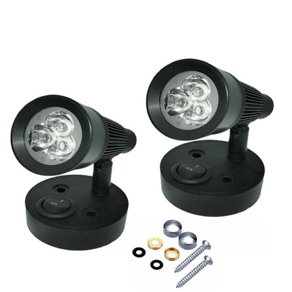 

wall lamps 2pieces 3w led rv boat yacht lamp cabin bedside reading light for truck caravan camp motorhome lighting fixtures spotlight
