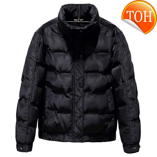 

2021 fashion winter down jacket men thick warm white duck puffer snow parkas zipper coat, Black