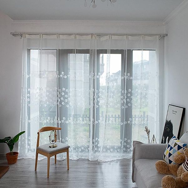

curtain & drapes phoenix tail embroidery sheer tulle window treatment voile drape valance fabric dormitorio curtains for livingroom 3.29