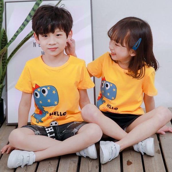 

children's summer 2021 new cotton short sleeve cartoon pattern children's t-shirt case, Blue