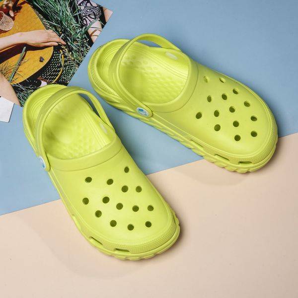 

2021 unise sandals couple jelly shoes summer outdoor beach pink slippers slides slip-on hole lightweight kawaii casual shoes, Black