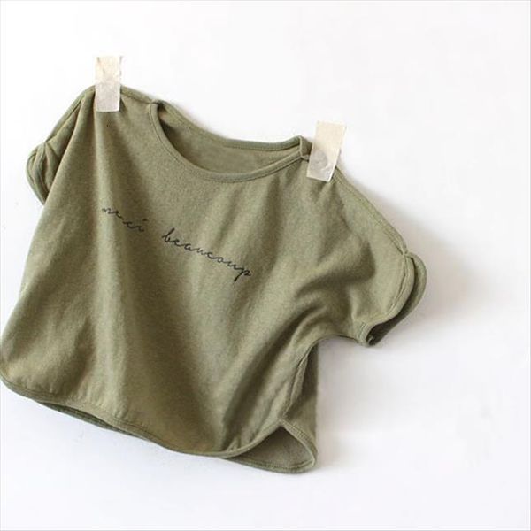 

summer korean childrens clothing boys and girls han fan cool fashion letters short sleeved t shirt, Blue