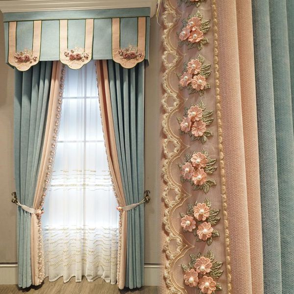 

nordic curtain american high-end luxury atmosphere french living room bedroom shade tiffany embroidered decor & drapes