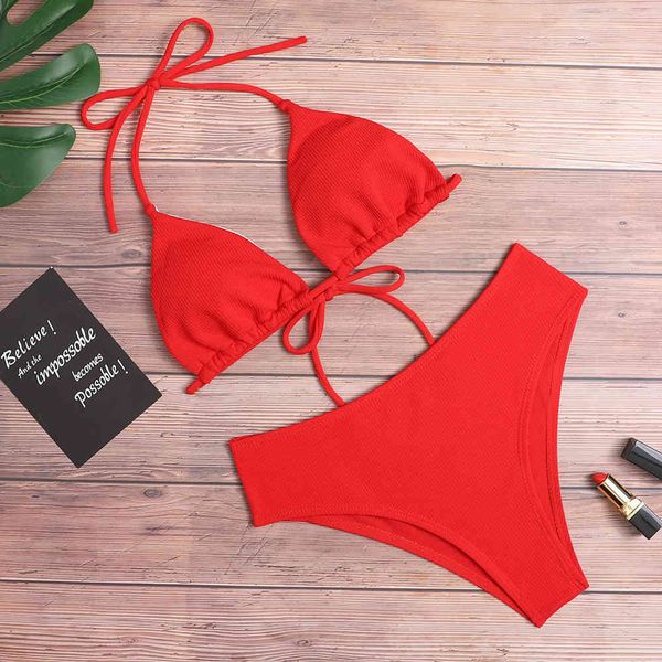 

2021 solid color swimsuit high waist bikini sexy, White;black