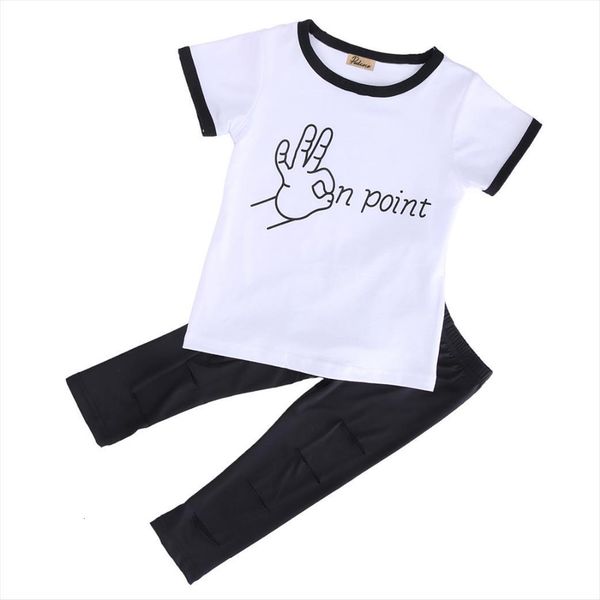 

ripped pants cut trousers 2pcs outfits set baby kids girls summer clothes sets fashion 2 3 4 5 6, White