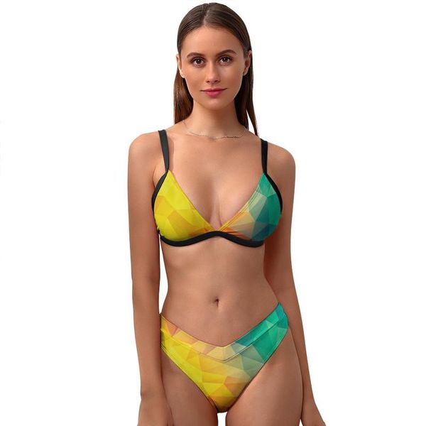 

rainbow bikini swimsuit v shape cute swimwear sport teen two piece bathing suit two-piece suits