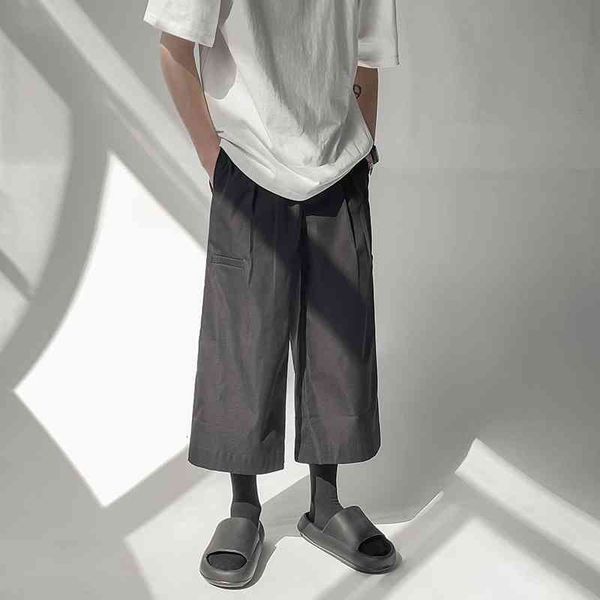 

men's pants summer wide-leg fashion black and white casual men streetear loose hip-hop straight-leg mens s-2xl q2i3