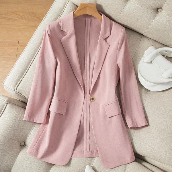 

women's suits & blazers women 2021 spring autumn fashion female chic casual loose pockets coat office lady elegant single button outerw, White;black