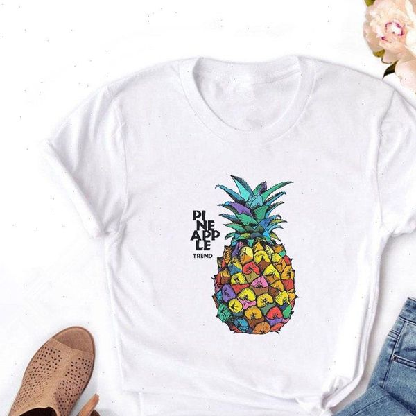 

women fashion t shirt funny tee shirts cartoon print female casual ladies harajuku, White