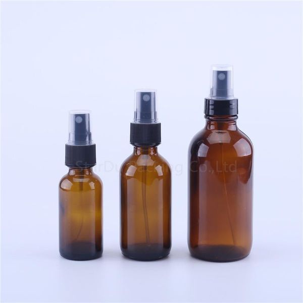 

storage bottles & jars 120pcs 30ml 60ml 120ml amber empty glass spray bottle for perfume ,60cc brown container refillable cosmetic atomizer