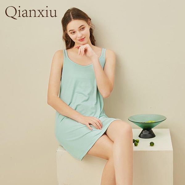 

bamboo fiber nightdress summer thin lace vest nightgown casual women sleeveless comfortable smooth soft suspenders home service women's, Black;red
