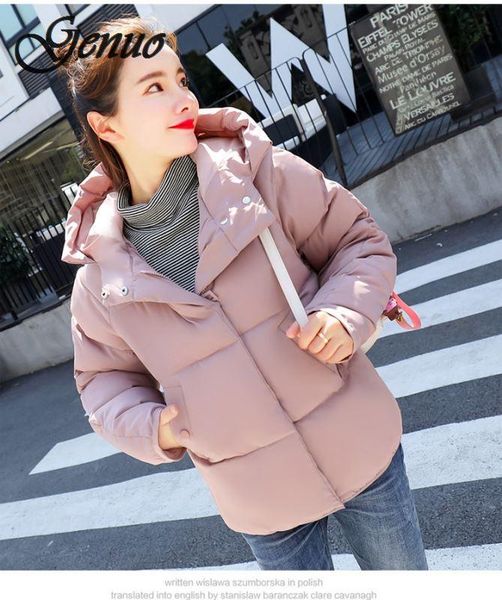 

women's trench coats 2021 slim cotton solid hooded winter loose cotton-padded jacket women, Tan;black