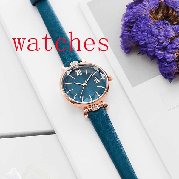 

2022NEW shengke Wristwatches Relogio Feminino Ladies Leather Quartz Classic Casual Analog Watches Women Simple Watch Gift, Green