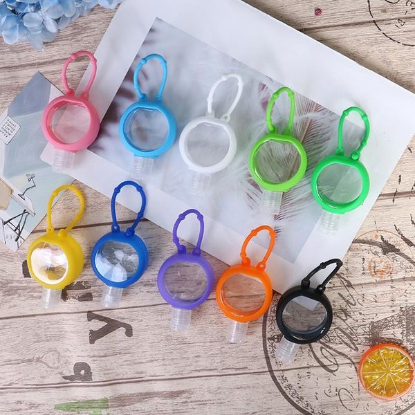 

storage bottles & jars round silicone mini 30ml hand sanitizer holder travel portable safe gel hangable liquid soap dispenser containers