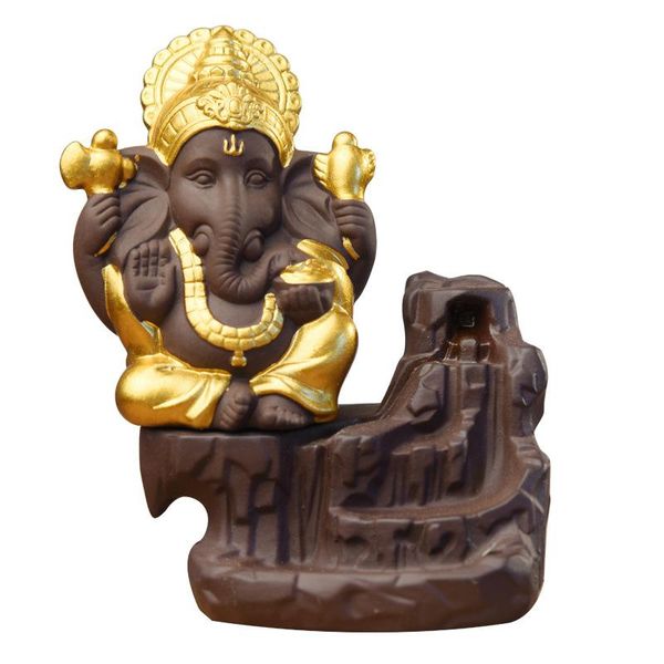

ceramics ganesha statue insence censer vintage miniature figurine fengshui home decoration accessories fragrance lamps