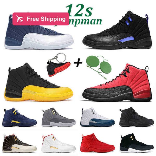 

5.5-13 basketball shoes 12s 12 men women dark concord flu game university gold indigo playoff taxi michigan mens sports trainer sneakers