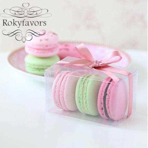 50 шт. 5CMX5CMX8CM Анти царапина Прозрачная пластиковая ПВХ Коробка Macaron Box Свадебная вечеринка Сладкая Пакет Держатель Приемные принадлежности Y0712