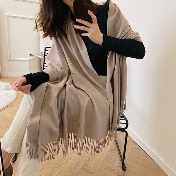

the latest style scarf in autumn and winter is super popular, classic pattern, fashion temperament, lady's scarf, warm shawl, high-end, Blue;gray