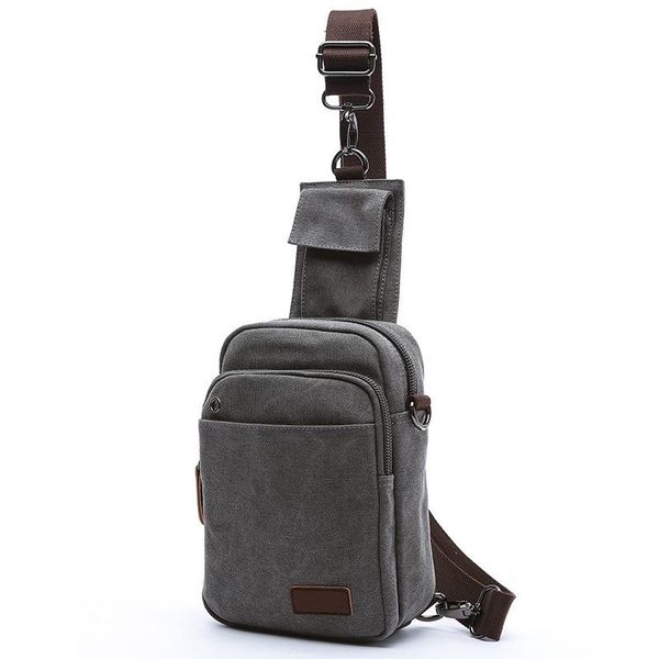 

backpack canvas multi-pockets zipper sling bag for men and ladies anti-theft chest casual waterproof diagonal