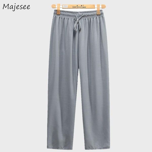 

men casual pants solid simple elastic waist joggers sweatpants plus size -4xl cozy trendy loose drape leisure soft all-match men's, Black