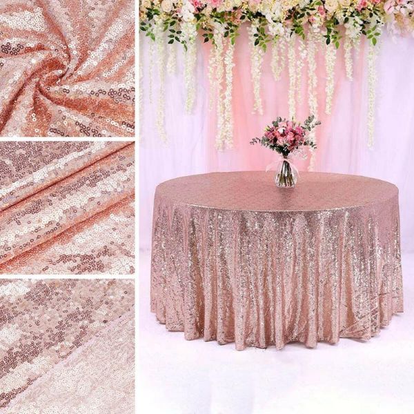 

1pcs tablecloth el restaurant wedding decoration pure color sequined square gold simple 120*150cm table cloth