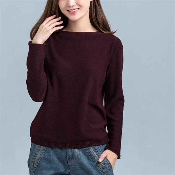

women's sweaters casual long sleeve autumn winter knitted sweater women pullover korean style ladies one word collar knitwear, White;black