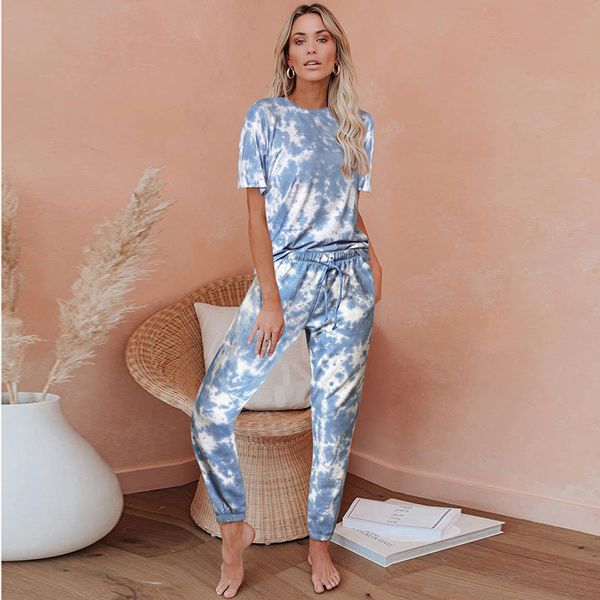 

shorts home wear colorful summer loungewear women pajama set causal short sleeve and pants, White;black