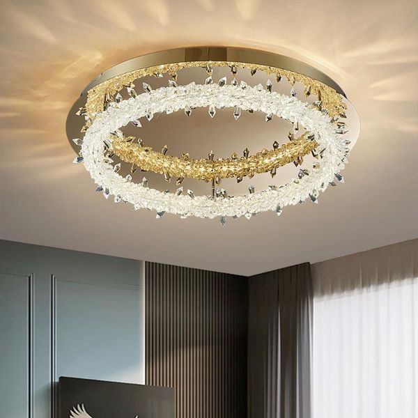 

modern led ceiling chandelier for living room bedroom 2021 aluminum gold creative rings nordic design lamp project luminary chandeliers