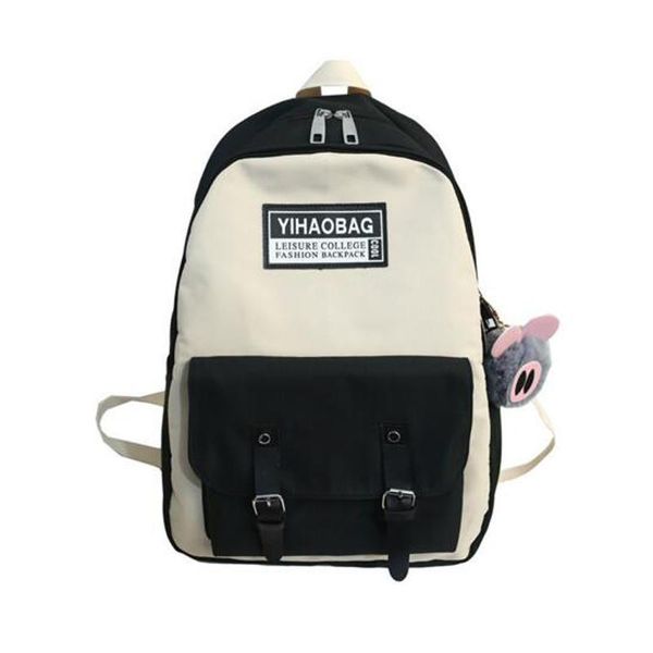 

school backpack for teenages girls travel bag ladies shoulder female splice lapschoolbag mochila bags