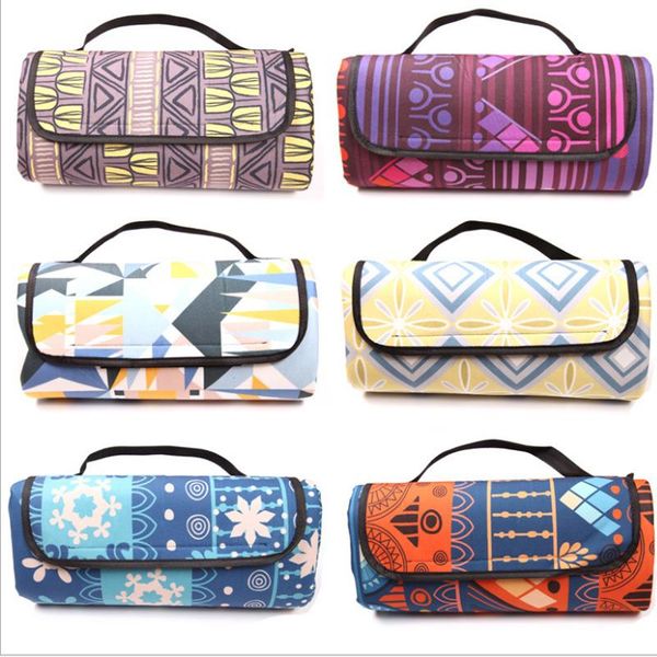 

waterproof aluminum foil foldable outdoor camping picnic mat beach blanket retro printed multiplayer tourist pads