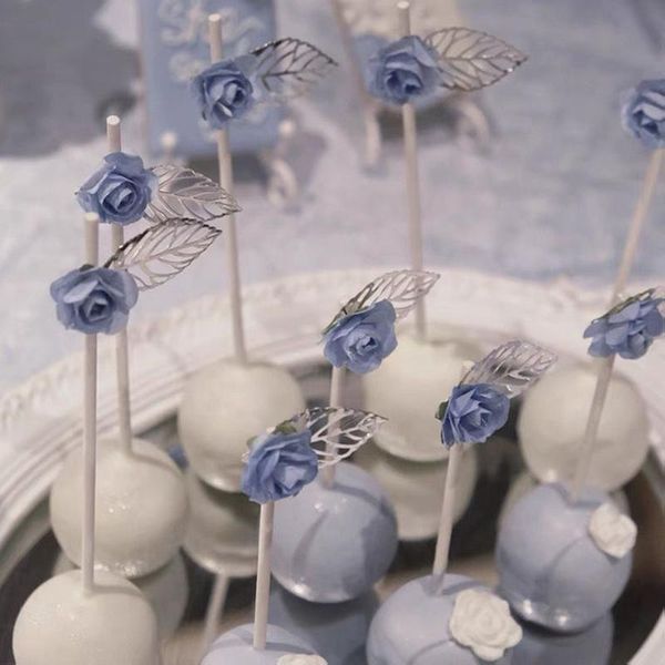

other festive & party supplies 6pcs rose gold leaves cake ers for baby shower birthday wedding decor cupcak er baking dessert