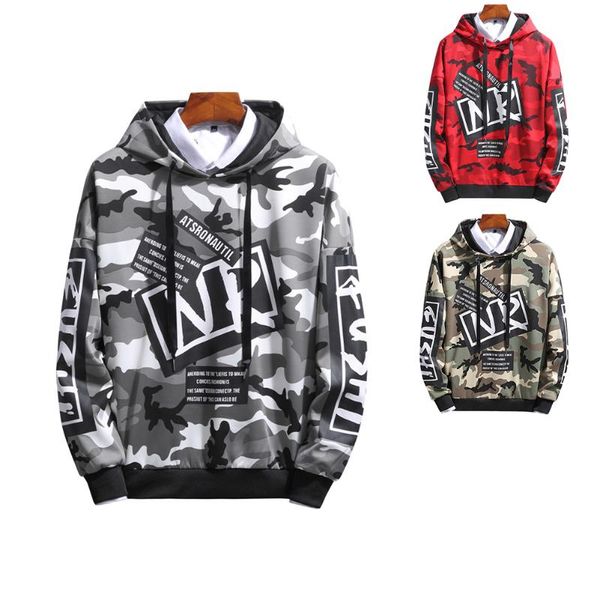 

mens hoodies long sleeve camouflage hooded sweater hip hop hoodie streetwear pullovers men woman fashion hoody casual men's & sweatshi, Black