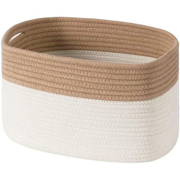 

storage baskets cotton rope bin square organizer foldable decorative woven basket with handles