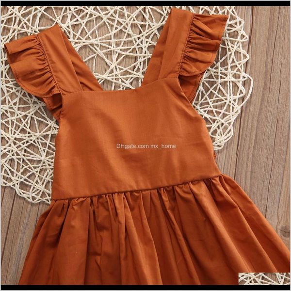 

baby clothing baby maternity drop delivery 2021 kids girls dresses bowknot solid bandage back infant dress summer sleeveless girl sundress 0, Red;yellow