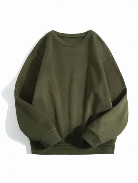 

solid thermal lined sweatshirt g14o#, White;black