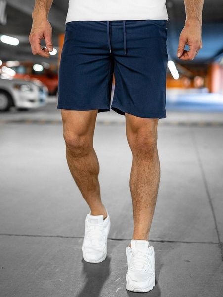 

men slant pockets drawstring waist shorts b3dd#, Black