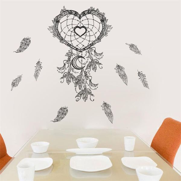 

wall stickers fashionable dream catcher feathers sticker for shop office home bedroom decoration style mural art diy pvc decals