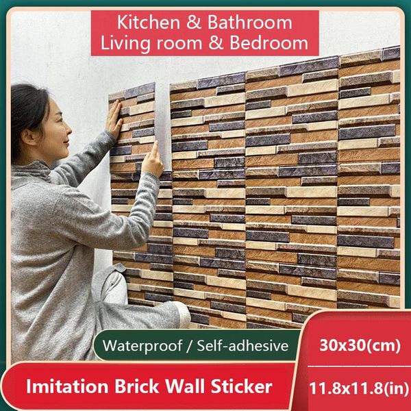 

wall stickers simulation rock sticker 30x30cm waterproof self-adhesive creative wallpaper background kitchen bathroom decoration